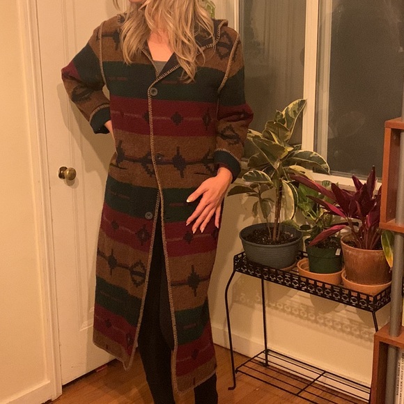 REVERSIBLE Vintage Woolrich Southwest Print Duster Jacket - Picture 5 of 7